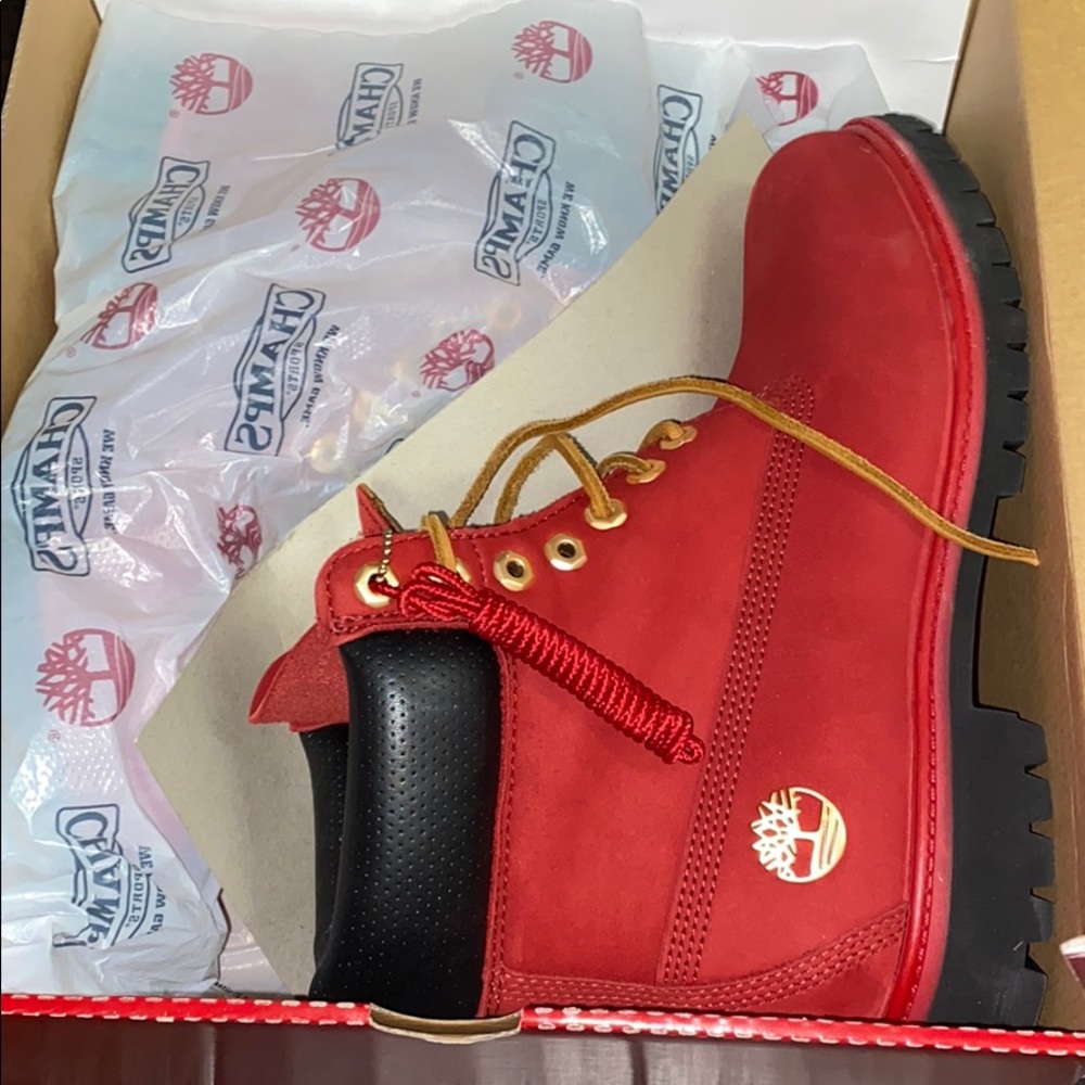 Red HOMMES Timberland Men Boots